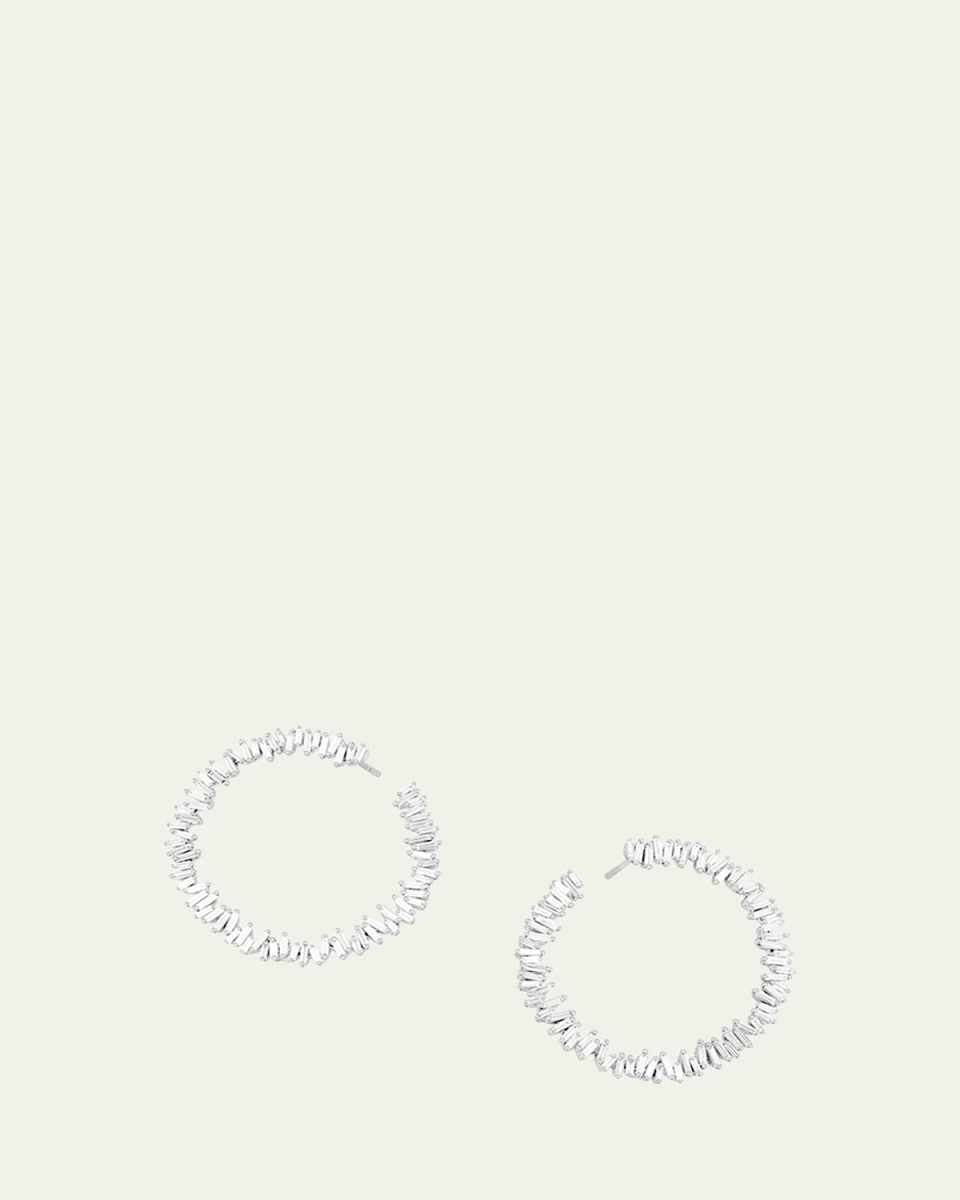18k Rose Gold Diamond Baguette Spiral Earrings